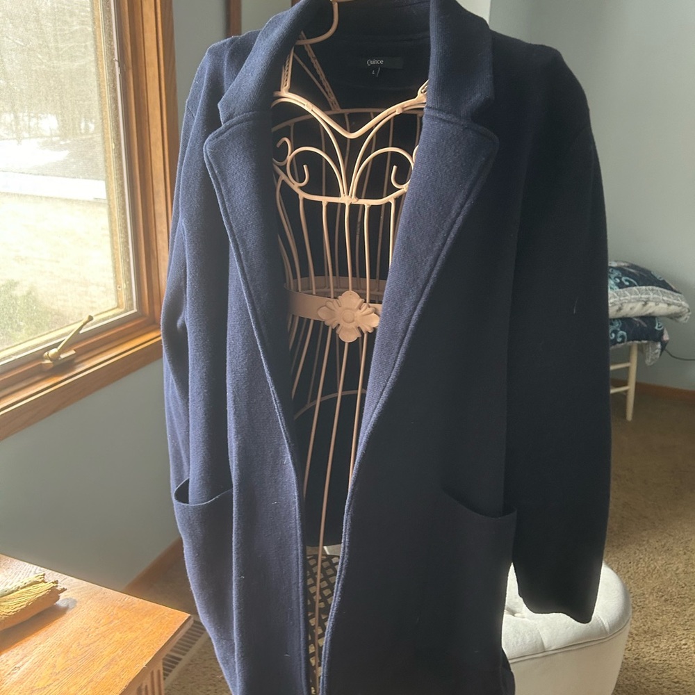 Quince Large Navy Sweater Jacket